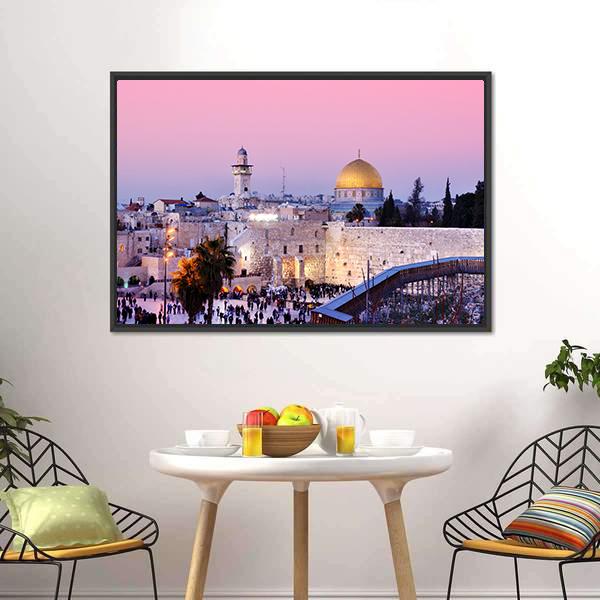 Al Aqsa Mosque Canvas Wall Art-1 Piece-Floating Frame-24&quot; x 16&quot;-Tiaracle