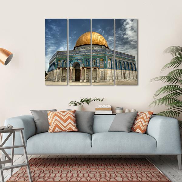 AL Aqsa Mosque In Jerusalem Canvas Wall Art-4 Horizontal-Gallery Wrap-34" x 24"-Tiaracle