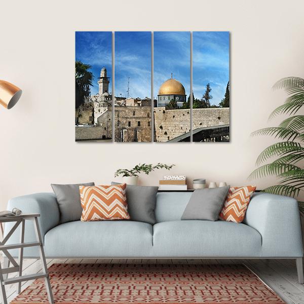 Western Wall In Jerusalem Canvas Wall Art-4 Horizontal-Gallery Wrap-34" x 24"-Tiaracle