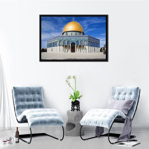 Al Aqsa Mosque In Jerusalem Under Clear Sky Canvas Wall Art-3 Horizontal-Gallery Wrap-25&quot; x 16&quot;-Tiaracle