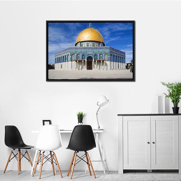 Al Aqsa Mosque In Jerusalem Under Clear Sky Canvas Wall Art-3 Horizontal-Gallery Wrap-25&quot; x 16&quot;-Tiaracle
