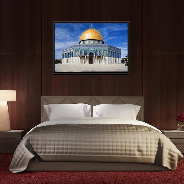 Al Aqsa Mosque In Jerusalem Under Clear Sky Canvas Wall Art-5 Horizontal-Gallery Wrap-22" x 12"-Tiaracle
