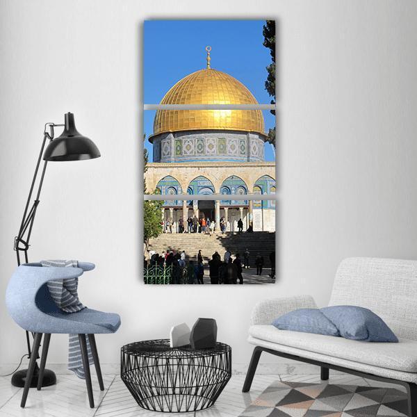 Al Aqsa Mosque In Jerusalem Vertical Canvas Wall Art-3 Vertical-Gallery Wrap-12" x 25"-Tiaracle