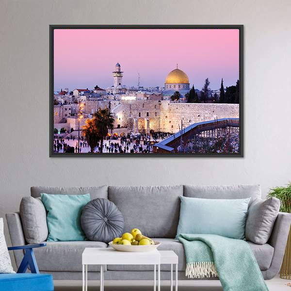 Al Aqsa Mosque Panoramic Canvas Wall Art-1 Piece-36" x 12"-Tiaracle