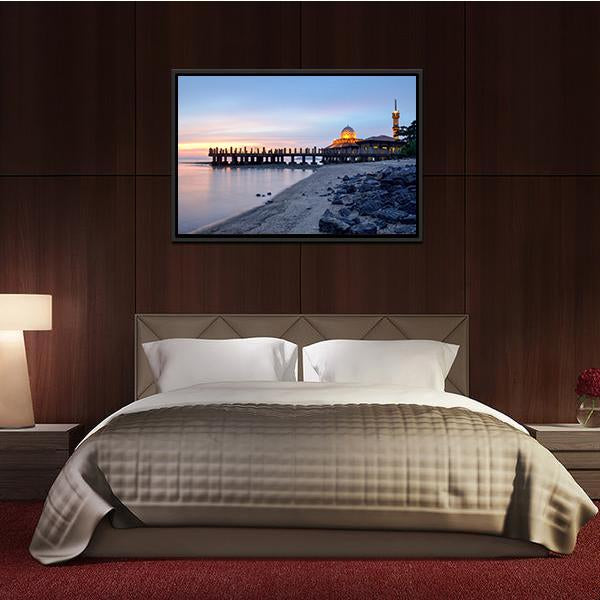 Al-Hussein Mosque In Malaysia Panoramic Canvas Wall Art-1 Piece-36" x 12"-Tiaracle