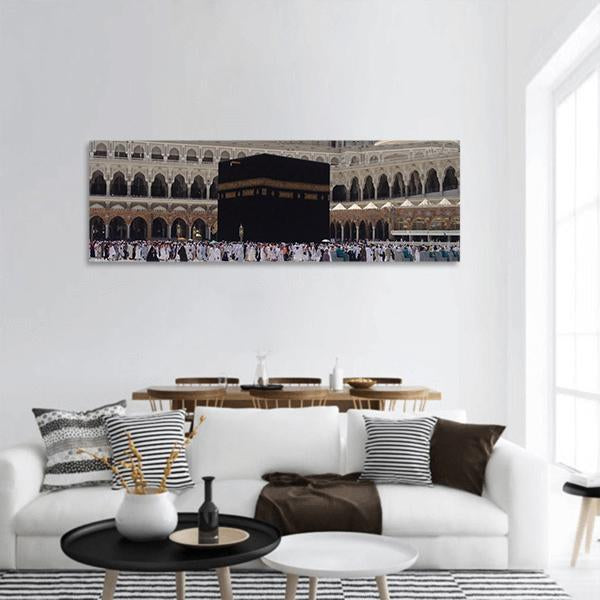 Masjid Al Haram Mecca Panoramic Canvas Wall Art-3 Piece-25" x 08"-Tiaracle