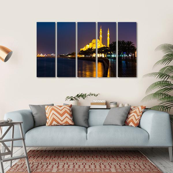 Al Noor Mosque Canvas Wall Art-5 Horizontal-Gallery Wrap-22" x 12"-Tiaracle