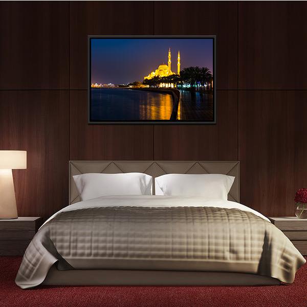 Al Noor Mosque Panoramic Canvas Wall Art-1 Piece-36" x 12"-Tiaracle