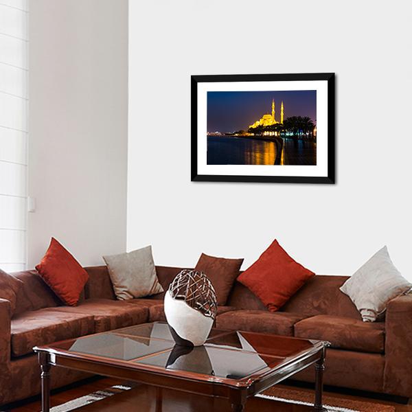 Al Noor Mosque Panoramic Canvas Wall Art-1 Piece-36" x 12"-Tiaracle