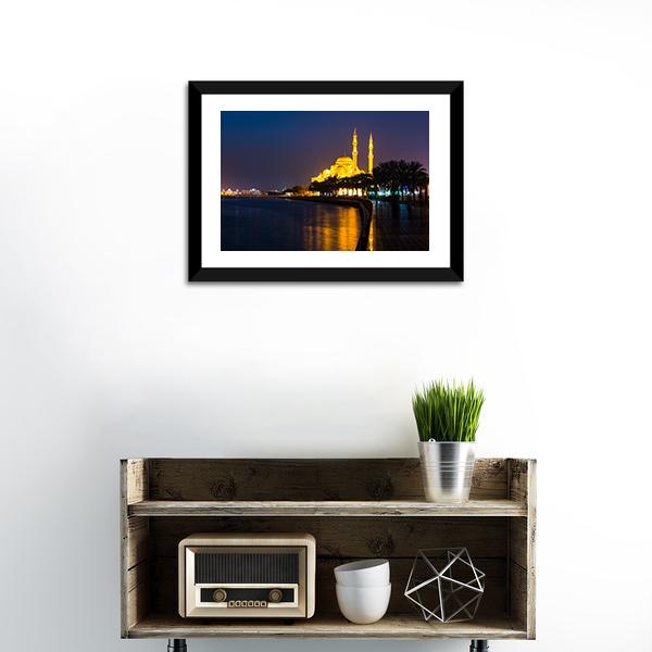 Al Noor Mosque Panoramic Canvas Wall Art-1 Piece-36" x 12"-Tiaracle