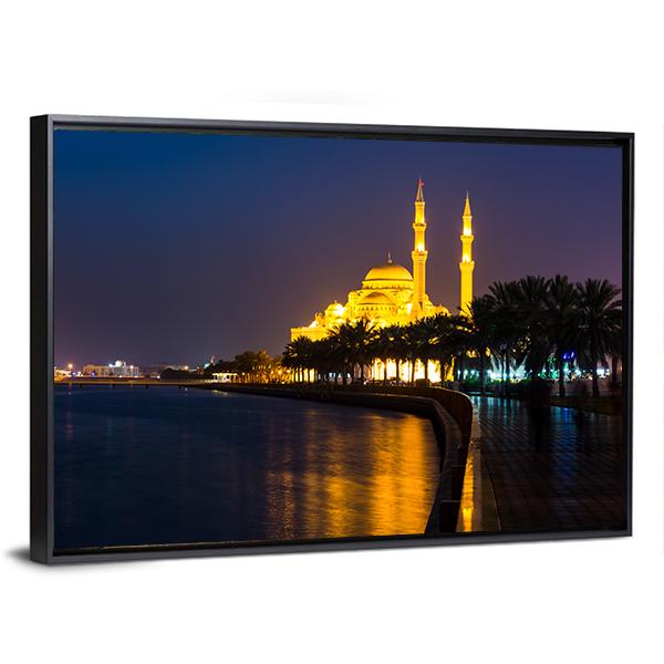 Al Noor Mosque Panoramic Canvas Wall Art-1 Piece-36" x 12"-Tiaracle