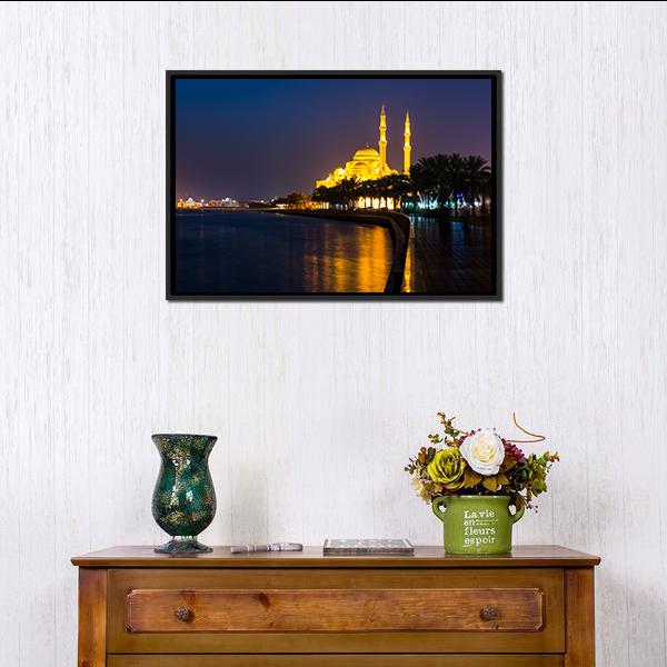 Al Noor Mosque Panoramic Canvas Wall Art-1 Piece-36" x 12"-Tiaracle