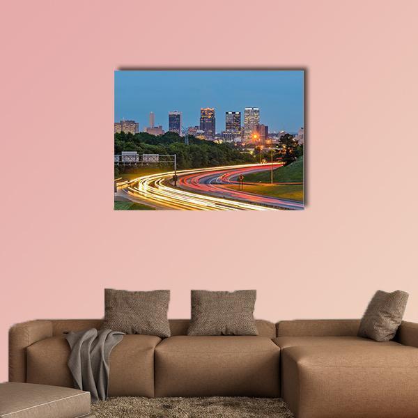 Alabama Downtown Birmingham Canvas Wall Art-1 Piece-Gallery Wrap-48" x 32"-Tiaracle