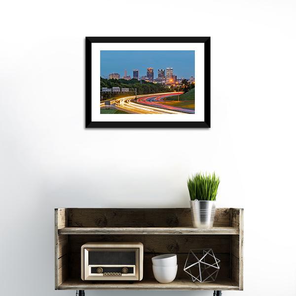 Alabama Downtown Birmingham Canvas Wall Art-1 Piece-Framed Print-20" x 16"-Tiaracle