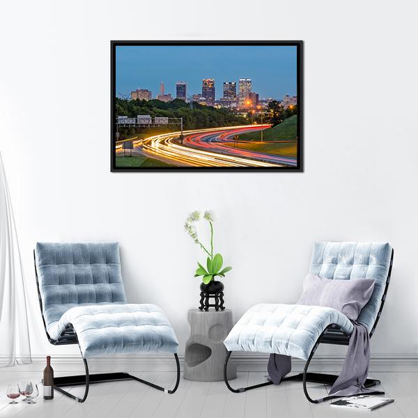 Alabama Downtown Birmingham Canvas Wall Art-3 Horizontal-Gallery Wrap-25" x 16"-Tiaracle