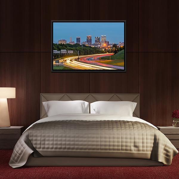 Alabama Downtown Birmingham Canvas Wall Art-3 Horizontal-Gallery Wrap-25" x 16"-Tiaracle