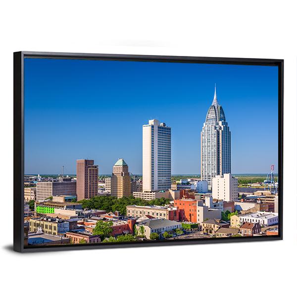 Alabama Downtown Skyline Canvas Wall Art-3 Horizontal-Gallery Wrap-25" x 16"-Tiaracle