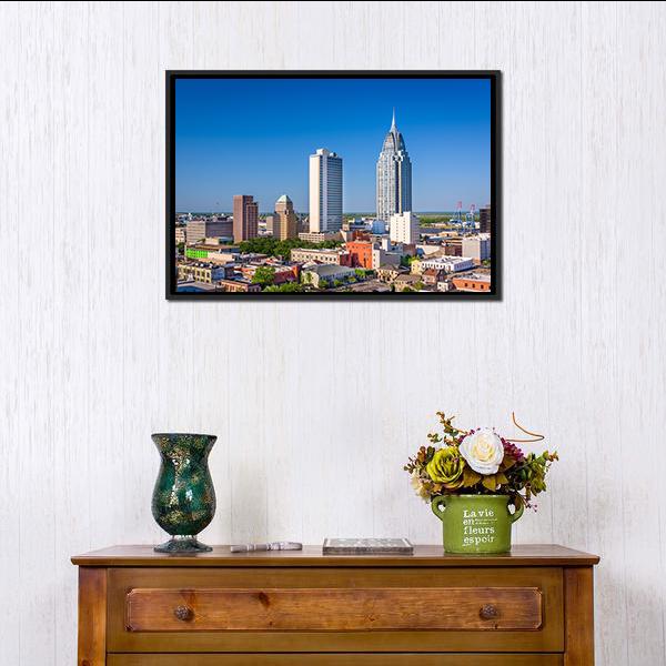 Alabama Downtown Skyline Canvas Wall Art-3 Horizontal-Gallery Wrap-25" x 16"-Tiaracle