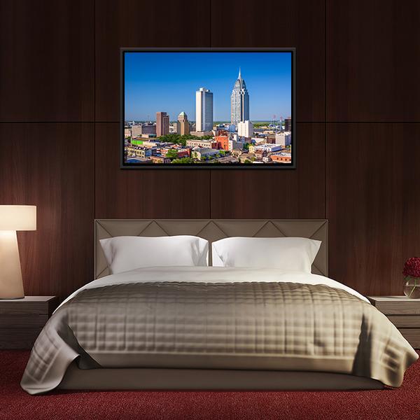 Alabama Downtown Skyline Canvas Wall Art-3 Horizontal-Gallery Wrap-25" x 16"-Tiaracle