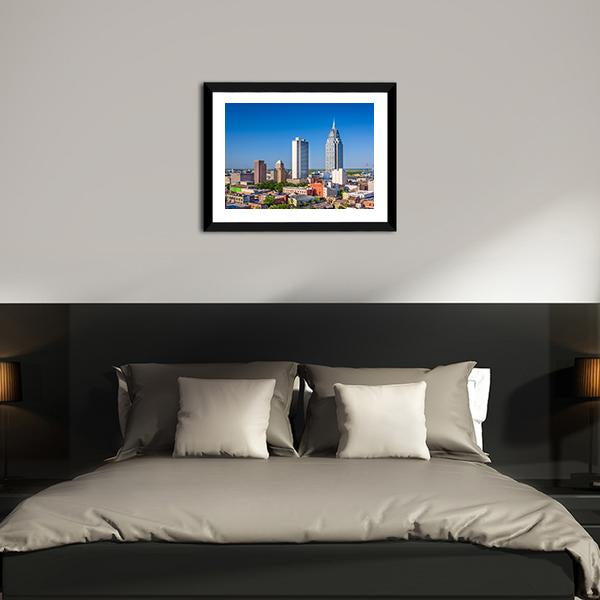 Alabama Downtown Skyline Canvas Wall Art-3 Horizontal-Gallery Wrap-25" x 16"-Tiaracle