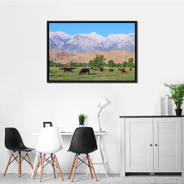 Alabama Hills Canvas Wall Art-1 Piece-Floating Frame-24" x 16"-Tiaracle