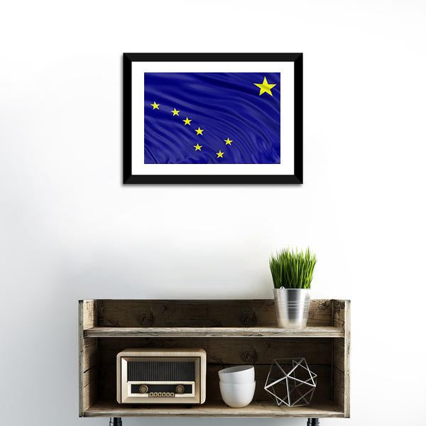 Alaska Flag Canvas Wall Art-1 Piece-Framed Print-20" x 16"-Tiaracle