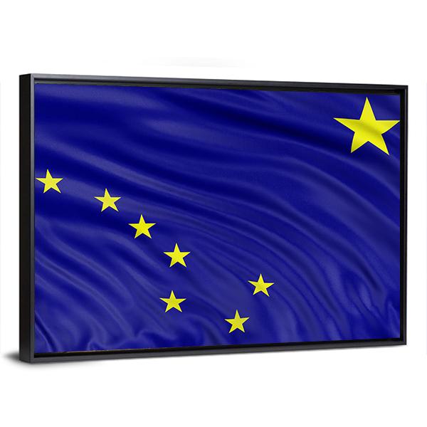 Alaska Flag Canvas Wall Art-5 Horizontal-Gallery Wrap-22" x 12"-Tiaracle