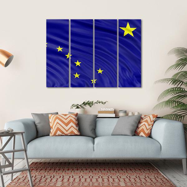 Alaska Flag Canvas Wall Art-4 Horizontal-Gallery Wrap-34" x 24"-Tiaracle