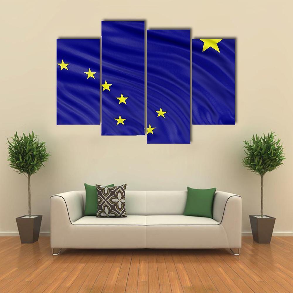 Alaska Flag Canvas Wall Art-4 Pop-Gallery Wrap-50" x 32"-Tiaracle