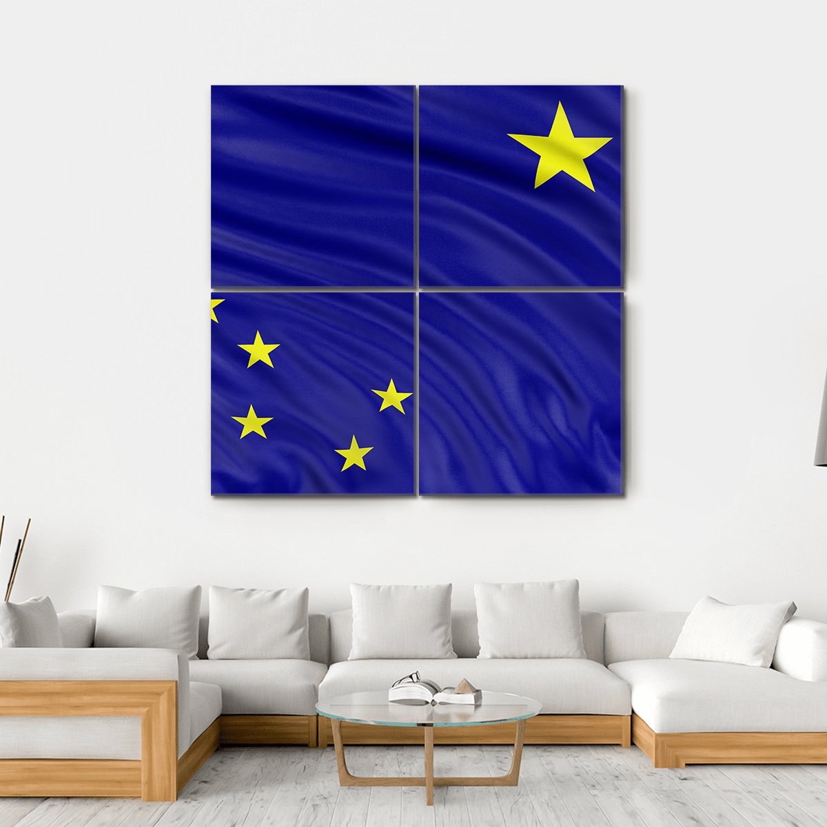 Alaska Flag Canvas Wall Art-4 Square-Gallery Wrap-17" x 17"-Tiaracle