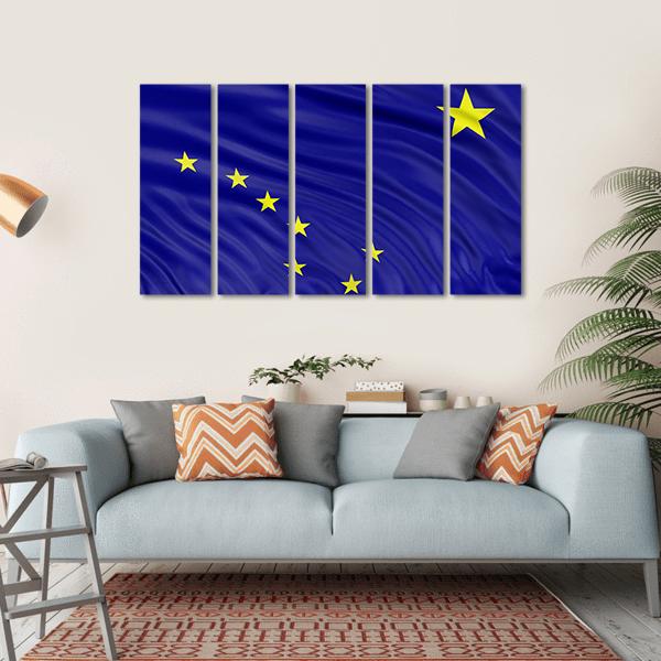 Alaska Flag Canvas Wall Art-5 Horizontal-Gallery Wrap-22" x 12"-Tiaracle