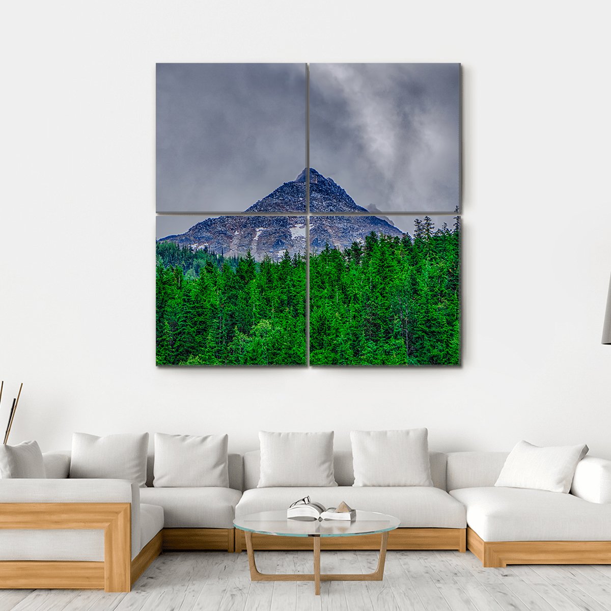 Alaska Rocky Mountains Canvas Wall Art-4 Square-Gallery Wrap-17" x 17"-Tiaracle