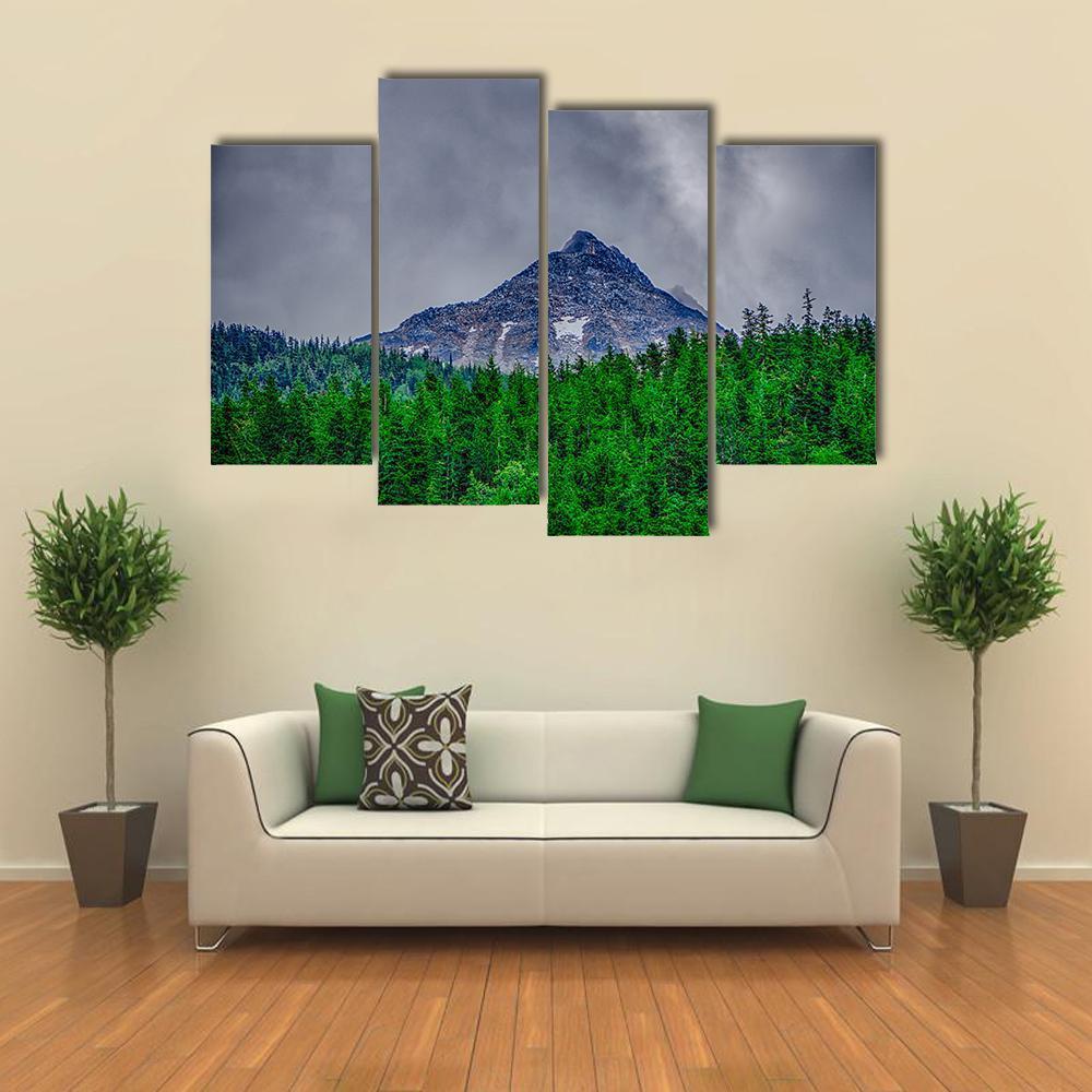 Alaska Rocky Mountains Canvas Wall Art-4 Pop-Gallery Wrap-50" x 32"-Tiaracle