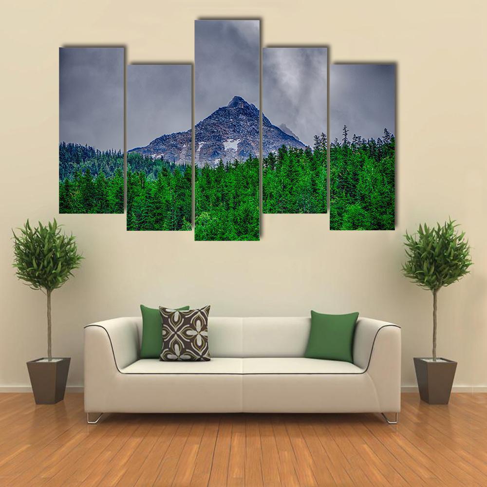 Alaska Rocky Mountains Canvas Wall Art-5 Pop-Gallery Wrap-47" x 32"-Tiaracle