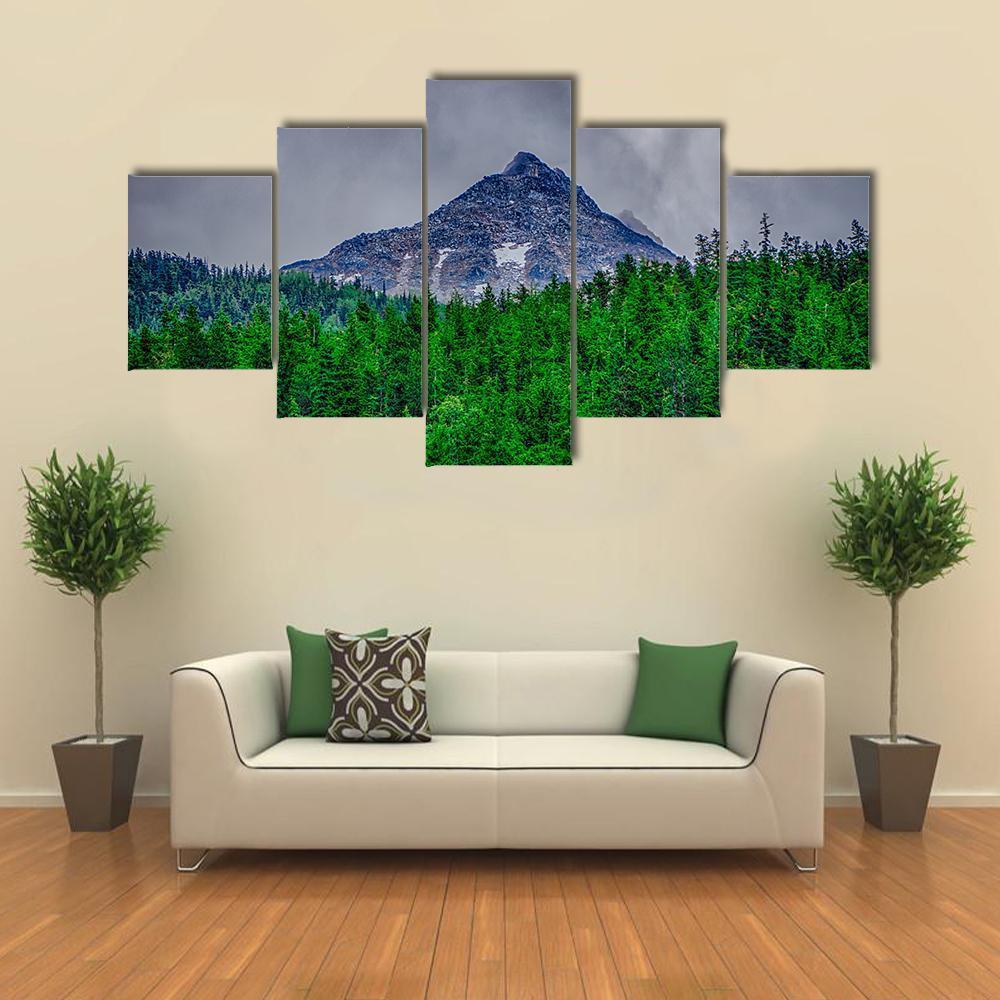 Alaska Rocky Mountains Canvas Wall Art-5 Pop-Gallery Wrap-47" x 32"-Tiaracle