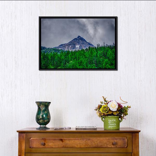 Alaska Rocky Mountains Canvas Wall Art-1 Piece-Floating Frame-24" x 16"-Tiaracle