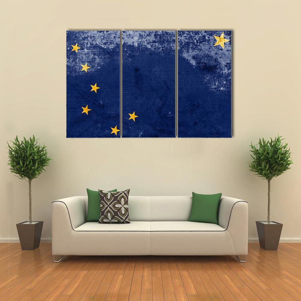 Alaska State Flag Canvas Wall Art-3 Horizontal-Gallery Wrap-37" x 24"-Tiaracle