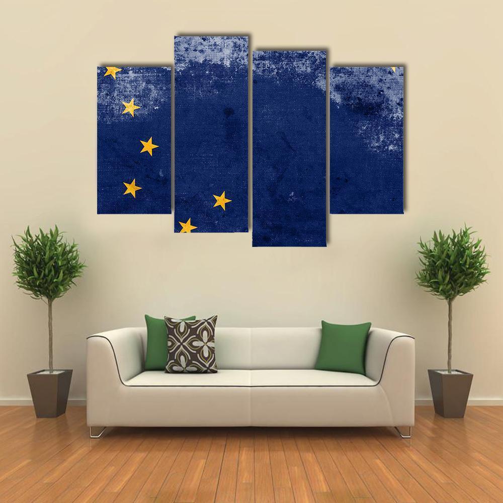 Alaska State Flag Canvas Wall Art-4 Pop-Gallery Wrap-50" x 32"-Tiaracle