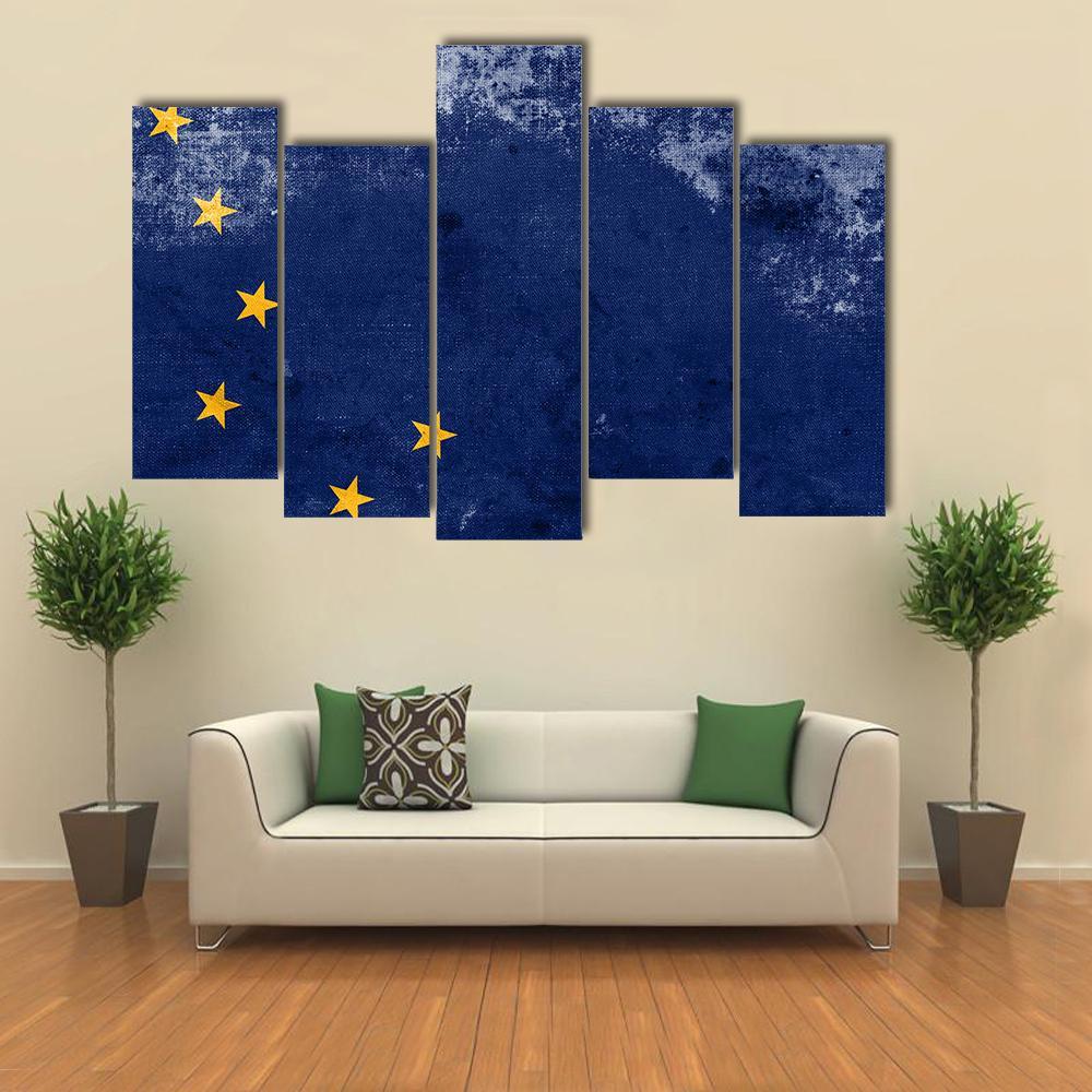Alaska State Flag Canvas Wall Art-5 Pop-Gallery Wrap-47" x 32"-Tiaracle