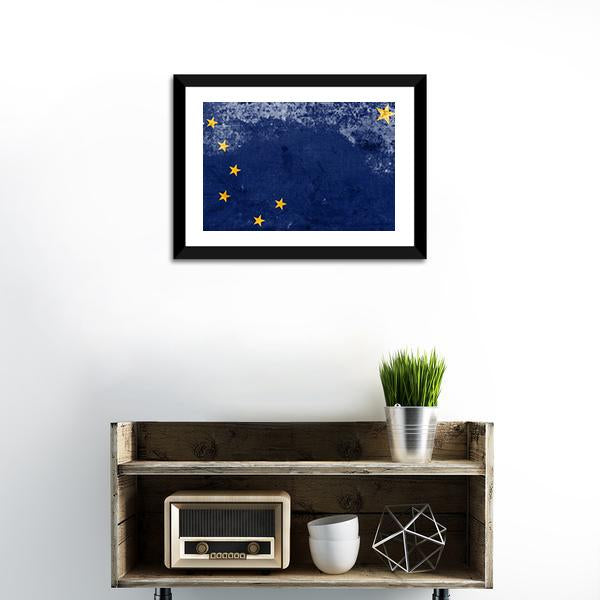 Alaska State Flag Canvas Wall Art-1 Piece-Framed Print-20" x 16"-Tiaracle