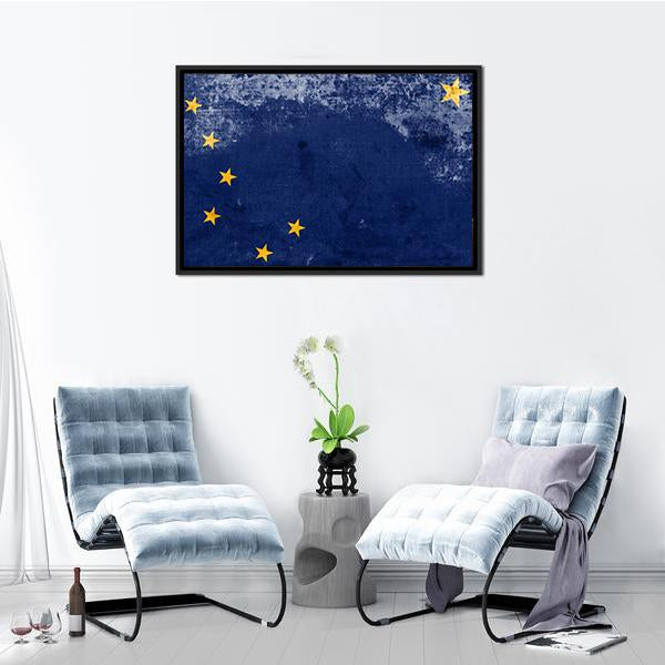 Alaska State Flag Canvas Wall Art-3 Horizontal-Gallery Wrap-25" x 16"-Tiaracle