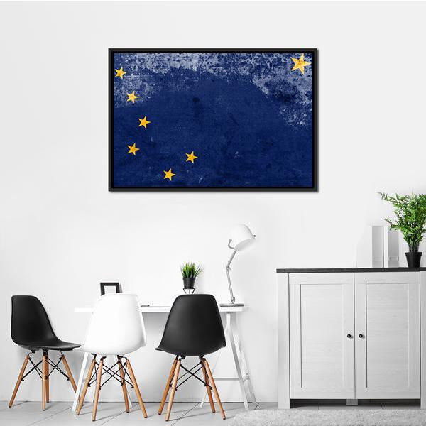 Alaska State Flag Canvas Wall Art-3 Horizontal-Gallery Wrap-25" x 16"-Tiaracle