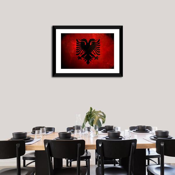 Albania Flag Canvas Wall Art-5 Horizontal-Gallery Wrap-22" x 12"-Tiaracle