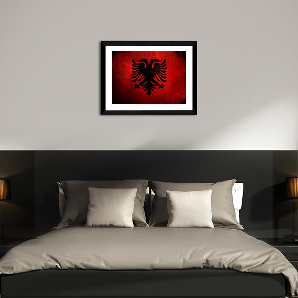 Albania Flag Canvas Wall Art-5 Horizontal-Gallery Wrap-22" x 12"-Tiaracle