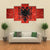 Albanian Flag On Brick Wall Canvas Wall Art-5 Star-Gallery Wrap-62" x 32"-Tiaracle