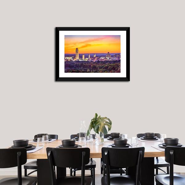 Albany City Skyline Panoramic Canvas Wall Art-1 Piece-36" x 12"-Tiaracle