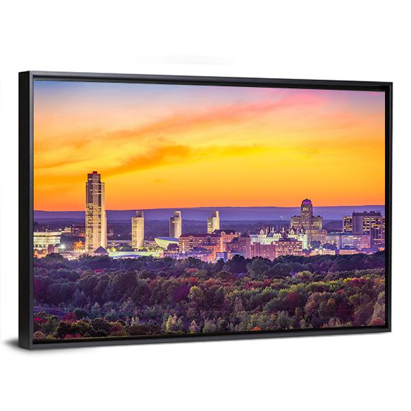 Albany City Skyline Panoramic Canvas Wall Art-1 Piece-36" x 12"-Tiaracle