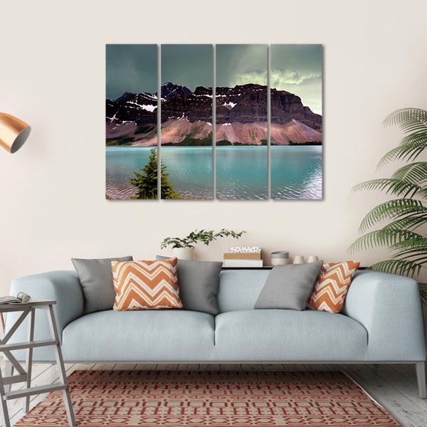 Alberta Glacier Lake Canvas Wall Art-4 Horizontal-Gallery Wrap-34" x 24"-Tiaracle