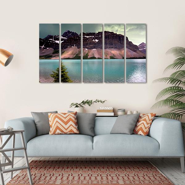 Alberta Glacier Lake Canvas Wall Art-5 Horizontal-Gallery Wrap-22" x 12"-Tiaracle