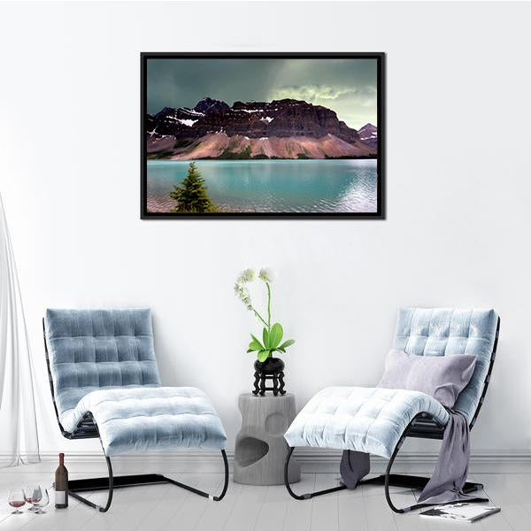 Alberta Glacier Lake Canvas Wall Art-5 Horizontal-Gallery Wrap-22" x 12"-Tiaracle